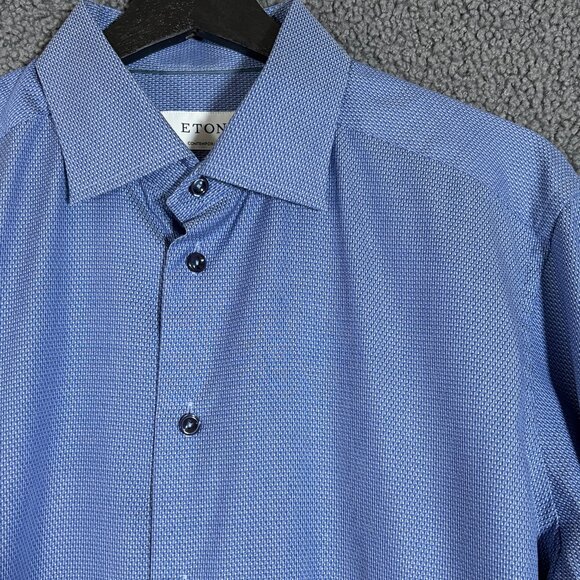 Eton Signature Twill Cotton Contemporary Button Up Shirt - Men's Size 42/16.5 - Picture 1 of 10